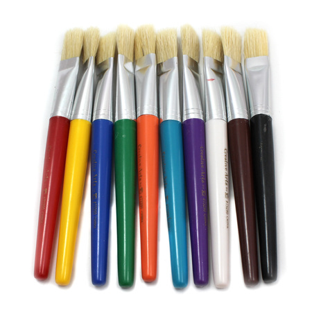 CHARLES LEONARD Creative Arts™ Stubby Flat Brushes, Assorted Colors, PK30 73290